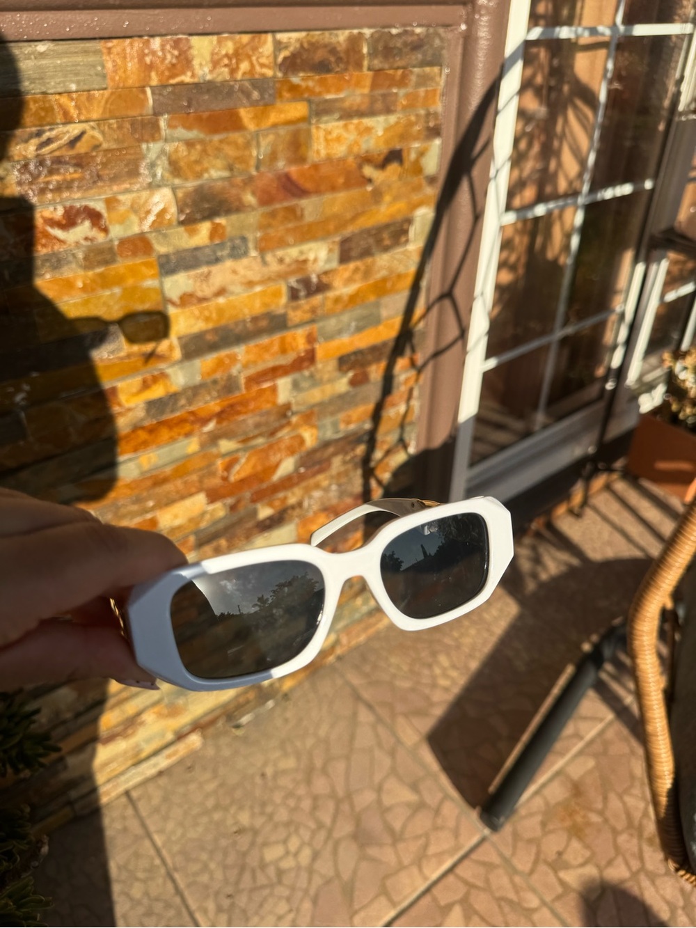Classic White Rectangle Women's Sunglasses